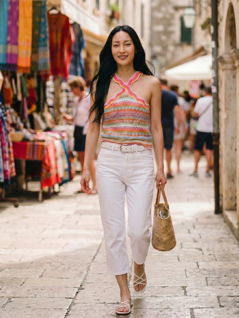 ZARA Rainbow Cropped Crochet Tank Top - Picture 5 of 6